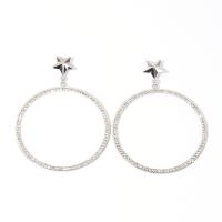 Zinc Alloy Stud Earring fashion jewelry & for woman & with rhinestone platinum color nickel lead & cadmium free Sold By Pair