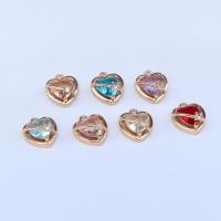 Brass Jewelry Pendants Heart KC gold color plated DIY & micro pave cubic zirconia nickel lead & cadmium free Sold By PC
