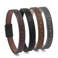 PU Leather Cord Bracelets, with Magnet, handmade, fashion jewelry & Unisex & different styles for choice, more colors for choice, Length:22 cm, Sold By PC