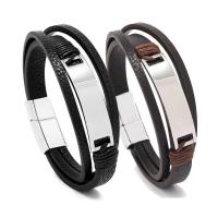 PU Leather Cord Bracelets with Magnet handmade fashion jewelry & Unisex u3001 Length 21.5 cm Sold By PC