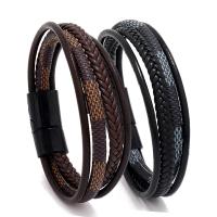 PU Leather Cord Bracelets handmade fashion jewelry & for man Length Approx 22 cm Sold By PC
