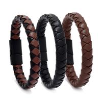 PU Leather Cord Bracelets handmade fashion jewelry & for man Sold By PC