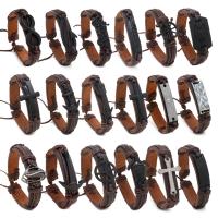 Bracelets cordon PU, cuir PU, avec alliage de zinc, fait à la main, bijoux de mode & unisexe & styles différents pour le choix, plus de couleurs à choisir, Longueur:18 cm, Vendu par PC