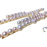 Turno coltivate in acqua dolce Perla, perla d'acquadolce coltivata naturalmente, Cerchio, Naturale & formato differente per scelta & mezzo foro, bianco, Venduto da PC