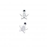 Zinc Alloy Star Pendant antique silver color plated vintage & DIY nickel lead & cadmium free Approx Sold By Bag