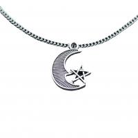 Tibetan Style Moon Pendants, Moon and Star, antique silver color plated, vintage & DIY, nickel, lead & cadmium free, 20x15mm, Approx 100PCs/Bag, Sold By Bag