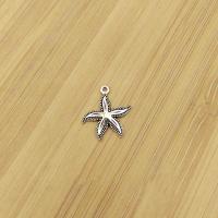 Tibetan Style Star Pendant, Starfish, antique silver color plated, vintage & DIY, nickel, lead & cadmium free, 25x23mm, Approx 100PCs/Bag, Sold By Bag