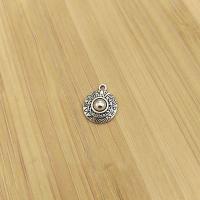 Tibetan Style Flat Round Pendants, antique silver color plated, vintage & DIY, nickel, lead & cadmium free, 22x18mm, Approx 100PCs/Bag, Sold By Bag