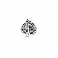 Tibetan Style Leaf Pendants, antique silver color plated, vintage & DIY & hollow, nickel, lead & cadmium free, 24x19mm, Approx 100PCs/Bag, Sold By Bag