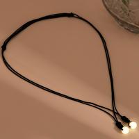 Fashion Necklace Jewelry Wax Cord with Night-Light Stone handmade fashion jewelry & for woman black Length Approx 23.6 Inch Sold By PC