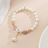 Plastika Narukvica, Plastična Pearl, zlatna boja pozlaćen, modni nakit & različitih stilova za izbor & za žene, Prodano By PC