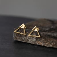 Zinc Alloy Stud Earring Triangle plated fashion jewelry & for woman nickel lead & cadmium free Sold By Pair
