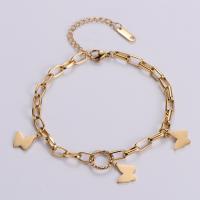 Stainless Steel Jewelry Bracelet 316L Stainless Steel with 1.97inch extender chain Butterfly fashion jewelry & for woman Length Approx 6.69 Inch Sold By PC