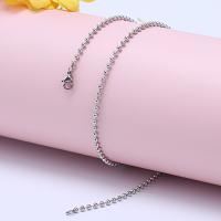 Stainless Steel Jewelry Necklace, 304 Stainless Steel, different length for choice & DIY & different size for choice, original color, Sold By Strand