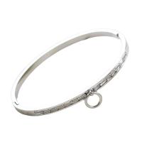 Titanium Steel Bracelet & Bangle, Donut, Vacuum Ion Plating, micro pave cubic zirconia & for woman, more colors for choice, Inner Diameter:Approx 52x60mm, Sold By PC