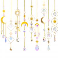 Hängende Ornamente, Kristall, mit Messing, goldfarben plattiert, unisex & verschiedene Stile für Wahl, 400mm, verkauft von PC