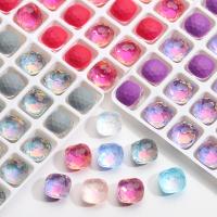 Fashion Nail Supplies, Glass, Square, DIY, more colors for choice, 8mm, 10PCs/Lot, Sold By Lot