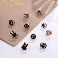 Zinc Alloy Brooches 10 pieces & for woman & enamel nickel lead & cadmium free Sold By Set