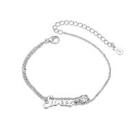 Tibetan Style Bracelet, with 1.38inch extender chain, silver color plated, fashion jewelry & for woman & with rhinestone, nickel, lead & cadmium free, Length:Approx 6.3 Inch, Sold By PC
