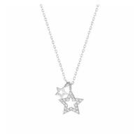 Titanium Steel Necklace Zinc Alloy with Titanium Steel with 3.5cm extender chain Star fashion jewelry & for woman & with rhinestone silver color nickel lead & cadmium free Length Approx 39.5 cm Sold By PC