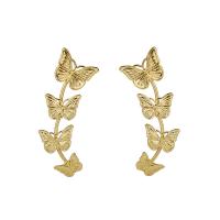 Iron Earring, Butterfly, plated, fashion jewelry & for woman, more colors for choice, nickel, lead & cadmium free, 75x23mm, Sold By Pair