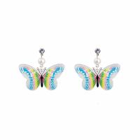 Zinc Alloy Stud Earring with Resin Butterfly fashion jewelry & for woman nickel lead & cadmium free Sold By Pair
