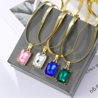 Colar de jóias de liga de zinco, with cristal, joias de moda & Vario tipos a sua escolha & para mulher, Mais cores pare escolha, vendido por PC