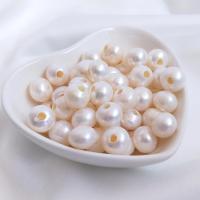 Natural Freshwater Pearl Loose Beads, Slightly Round, DIY & different size for choice & different styles for choice, white, Sold By PC