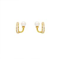 Freshwater Pearl Earrings, with Brass, 925 sterling silver post pin, 14K gold-filled, Natural & fashion jewelry & for woman, two different colored, 12x9mm, Sold By Pair