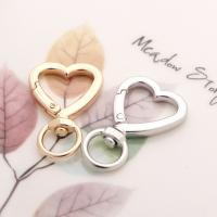 Tibetan Style Key Clasp, Heart, DIY & Unisex, more colors for choice, nickel, lead & cadmium free, 26x41mm, Sold By PC
