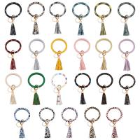 Tibetan Style Key Clasp, with PU Leather, different styles for choice, more colors for choice, nickel, lead & cadmium free, 200x100mm, Sold By PC