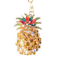 Zinc Alloy Key Clasp Pineapple Unisex & with rhinestone nickel lead & cadmium free Sold By PC