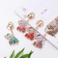 Zinc Alloy Key Clasp Elephant & for woman & with rhinestone nickel lead & cadmium free 60mm 50*45mm Sold By PC