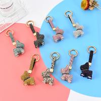 Tibetan Style Key Clasp, with rhinestone, more colors for choice, nickel, lead & cadmium free, 130x50mm, Sold By PC