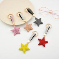 Tibetan Style Key Clasp, Star, with rhinestone, more colors for choice, nickel, lead & cadmium free, 55x150mm, Sold By PC