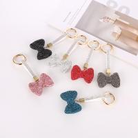 Zinc Alloy Key Clasp Bowknot with rhinestone nickel lead & cadmium free Sold By PC