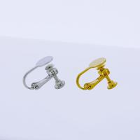 Brass Clip On Earring Finding, plated, Adjustable & DIY, more colors for choice, nickel, lead & cadmium free, 9*16mm,8mm, Sold By PC