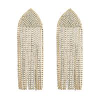 Fashion Fringe Earrings, Tibetan Style, plated, for woman & with rhinestone, more colors for choice, nickel, lead & cadmium free, 34x120mm, Sold By Pair