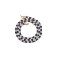 Brass Necklace plated micro pave cubic zirconia & for man Length Approx 18 Inch Sold By PC