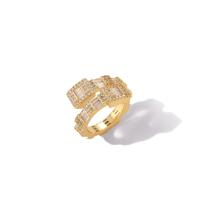 Brass Finger Ring, Geometrical Pattern, plated, different size for choice & micro pave cubic zirconia & for woman, more colors for choice, US Ring Size:5-9, Sold By PC
