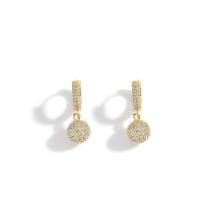 Brass Huggie Hoop Earring, Round, plated, Unisex & micro pave cubic zirconia, more colors for choice, 8x13mm, Sold By Pair