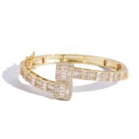 Brass Bangle, plated, Unisex & different size for choice & micro pave cubic zirconia, more colors for choice, Sold By PC