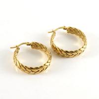 Titanium Steel Lever Back Earring, Wheat, 18K gold plated, fashion jewelry & for woman, 29x29x7mm, Sold By Pair