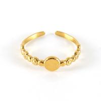 Partículas de aço Cuff Ring Finger, 18K banhado a ouro, ajustável & para mulher, vendido por PC