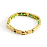 Acier titane bracelet, avec Seedbead, bijoux de mode & unisexe, plus de couleurs à choisir, Longueur:Environ 8.3 pouce, Vendu par PC