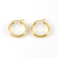 Titanium Steel Lever Back Earring, 18K gold plated, fashion jewelry & for woman, 23.50x26mm, Sold By Pair