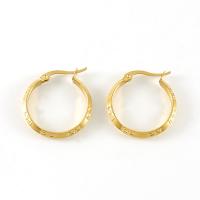 Titantium acciaio orecchino a sostegno, Placcato oro 18K, gioielli di moda & per la donna, 23.50mm, Venduto da coppia