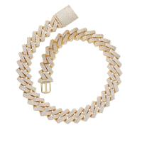 Brass Bracelet and Necklace Geometrical Pattern plated & micro pave cubic zirconia & for man Sold By PC