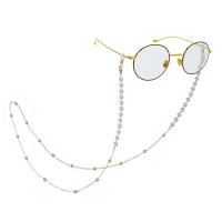 aleación de zinc Cadena de gafas, con Perlas plásticas, anti-skidding & para mujer, dorado, libre de níquel, plomo & cadmio, longitud:aproximado 79 cm, Vendido por UD