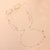 Zinklegierung Brillenkette, Anti-Skidding & für Frau & mit Strass, goldfarben, frei von Nickel, Blei & Kadmium, Länge ca. 73 cm, verkauft von PC
